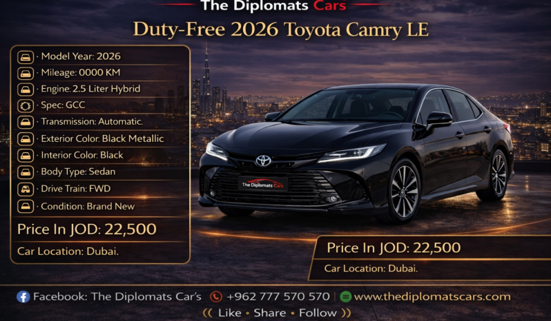 Toyota Camry Le 2026